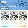 thumbnail image 4 of Dextrus 80 inch Large Industrial Ceiling Fan with Light and Remote, Indoor Ceiling Fan with 8 Blades,6 Speed for Porch Garage Shop, Black, 4 of 9