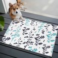 thumbnail image 3 of Area Rug 2 x 3 Ft, Aqua Grey Botanical Indoor Accent Bathroom Rugs for Kitchen/Laundry Room, Watercolor Spring Floral Summer Leaf Washable Non-Slip Runner Floor Mat for Entryway, Living Room, 3 of 8