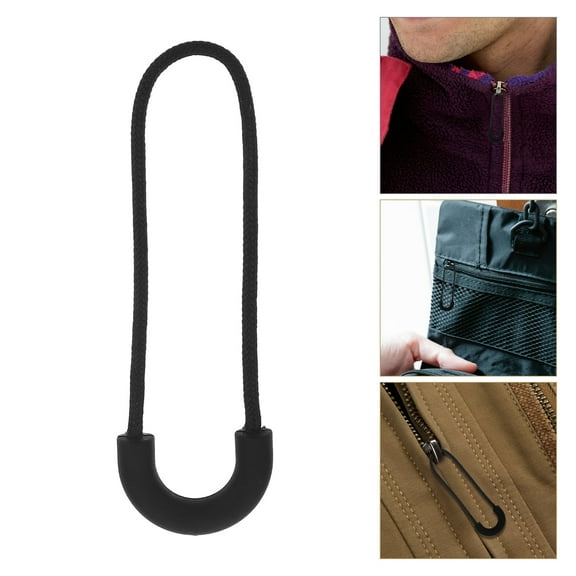 1 Set 40Pcs Semicircle Clothes Bag Zipper Clips Zipper Pull Head Kit (Black)