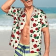 thumbnail image 5 of KLL Men's Hawaiian Shirt Short Sleeve Button Down Beach Shirts-Rose Flowers, 5 of 5