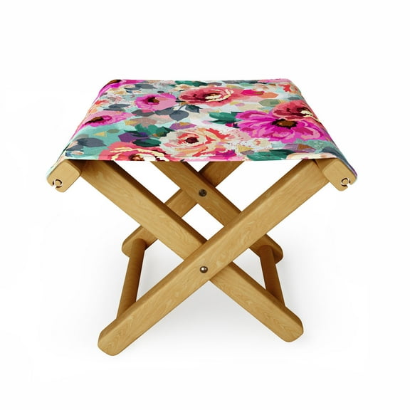 Society6 Marta Barragan Camarasa ABSTRACT GEOMETRICAL FLOWERS Outdoor Ottoman