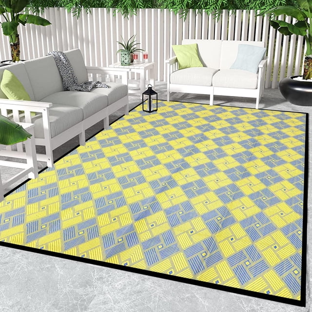 Alfombra de exterior para patio ARSUK 210 x 150 cm resistente a la intemperie y plegable