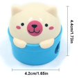 thumbnail image 4 of LQXZWJY Pencil Sharpener, Pencil Sharpener Manual Cute Cartoon Bear Colored Hand Held Pencil Sharpeners with Lid, Double Holes for Kids and School Plastic Cute Pencil Sharpener, 4 of 9