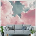 thumbnail image 4 of Creowell Cool Pink Cloud Tapestry for Bedroom, White Cloud Tapestry Wall Hanging, Aesthetic Pastle Natural Landscape Girly Tapestry Wall Art for Teen Living Room Dorm Hippie Party Decor 40x60inch, 4 of 6