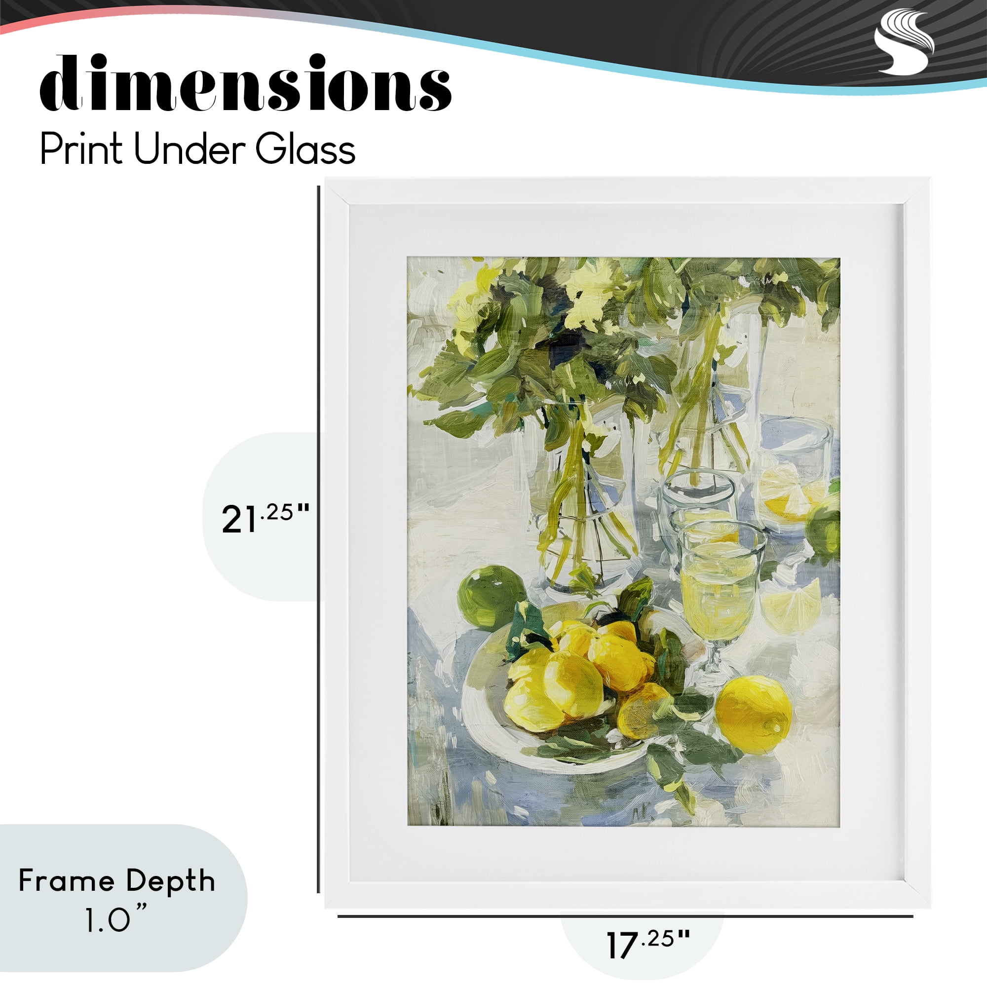 Stupell Industries Fresh Kitchen Lemons Spread White Framed Print Under Glass, design by Annabelle Hall