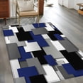 thumbnail image 2 of Kitchen Mats for Floor 3x5 Ft, Navy Blue Black Geometric Non Slip Area Rugs for Kitchen Bedroom Entryway, Modern Abstract Art Block Washable Carpet Runner Rug Floor Mats for Bedroom Home Decor, 2 of 8