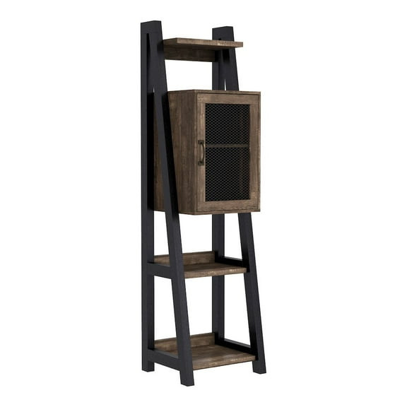 Furniture of America Acres Wood 5-Shelf Tower Cabinet in Brown