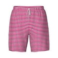 thumbnail image 4 of Lsque Mens Swim Trunks Pink Gingham Pattern - Bathing Suit Compression Liner - Beach Swim Shorts Swimwear - (S-3XL) - Stretch Quick Dry -Medium, 4 of 9
