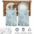 thumbnail image 5 of Blue Coastal Jellyfish Kitchen Towels Set of 3, Ocean Beach Eucalyptus Leaves Coral Absorbent Dish Towels for Kitchen, Microfiber Hand Towel, Quick Drying Tea Towel for Cleaning Decorative Dishcloths, 5 of 7