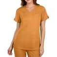 thumbnail image 4 of Scrub Tops for Woman - Soft Stretch, V-Neck Top Scrubs with Pockets, Easy Care for Women Yellow M, 4 of 4