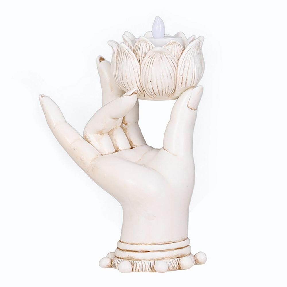 IMSHIE Buddha Hand Candle Holder Spiritual Decor Tea Lights Candle