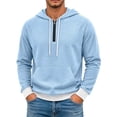 thumbnail image 3 of Frnrwgo Mens Hoodie Textured Knit Long Sleeve Loose Fit Casual Outdoor Top with Pockets, 3 of 6