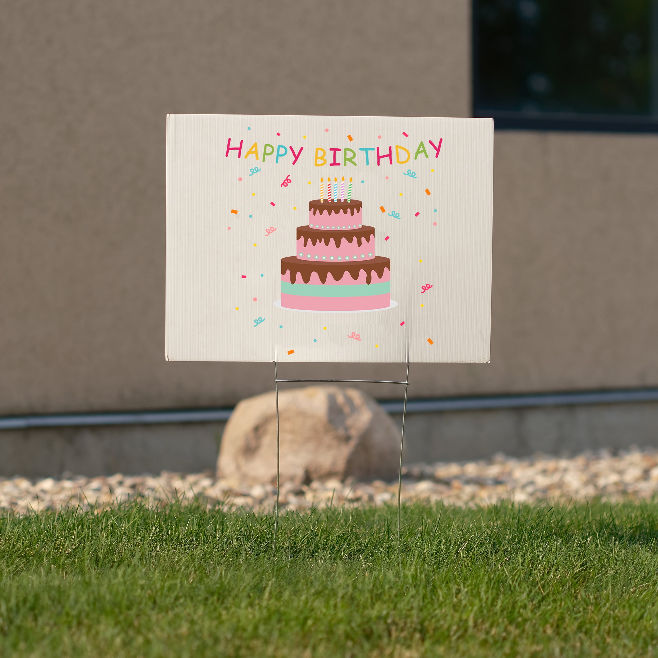 Happy Birthday Anime Character (18 x 24) Yard Sign, Includes Metal Step  Stake 