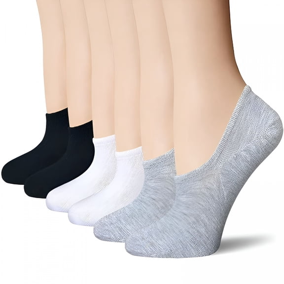 TELOLY No Show Socks Womens Thin Ankle Low Cut Cotton Footies for Flats Slip on Sneakers Loafer Socks for Flats Non Slip