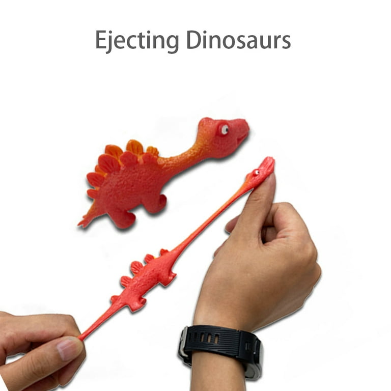 10PCS Slingshot Dinosaur Rubber Dinosaur Flick Dinosaur Flying Dinosaur  Flingers Stretchy Finger Slingshot Decompression Toys 
