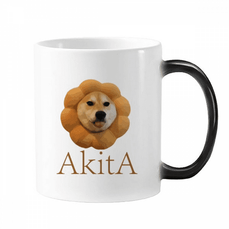 

Akita Dog Pillow Neck Body Mug Changing Color Cup Morphing Heat Sensitive 12oz