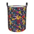 thumbnail image 6 of Lsque Rock Music pattern Laundry Hamper Basket, Tall Woven Rope Hamper Basket for Clothes, Lightweight Storage Basket, Collapsible Waterproof-Medium, 6 of 8