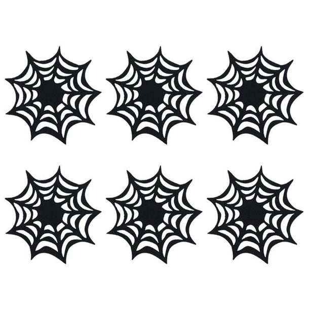 Tapete para taza negro de Halloween, suministros decorativos de decoración de mesa para fiesta de inauguración de la casa de 5 pulgadas