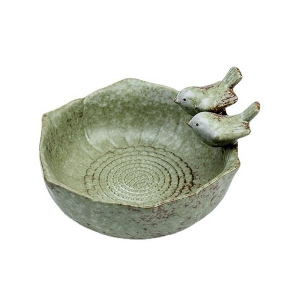 Ceramic bird bath frost-proof with birds, creative bird feeder bird bath round hydroponic bird bath garden ornaments for backyards