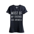 thumbnail image 1 of Thread Tank Most Of My Friends Are Animals Women's Fashion Relaxed Crewneck T-Shirt Tee Heather Navy Medium, 1 of 1