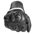 thumbnail image 3 of Men's Premium Cowhide Leather Motorcycle Gloves Cruising Riding Street Racing ATV Dirt Bike Motocross Palm Sliders Knuckle Armor Protected Powersports Biker Gear Glove Black White M, 3 of 6