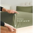 thumbnail image 6 of CGK Linens 6-Piece Breathable and Cooling Sheet Set With Extra Matching Pillowcases - Queen Size Bed Sheets Fits 8"-16" Mattresses, Sage Green, 6 of 7