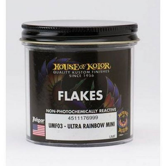 House Of Kolor UMF02-B01 UMF Series Dry Flake, 3 oz Can, Ultra Silver, 1/500th Square