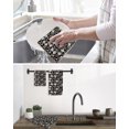 thumbnail image 5 of Black White Floral Kitchen Dish Towels for Drying Dishes Set of 2, Farmhouse Vintage Botanical Leaves Waffle Weave Microfiber Hand Tea Bathroom Towels Quick Dry & Absorbent Towel 12x12, 5 of 7