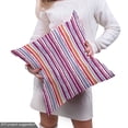 thumbnail image 5 of Ambesonne Abstract Fabric by the Yard Upholstery, Vertical Narrow Stripes, 5 Yards, Off White and Multicolor, 5 of 5