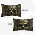 thumbnail image 2 of Honeii Vintage Gold Leaf Skull Decorative Throw Pillow Case - Elevate Your Couch, Sofa, or Bed with Stylish Home Decor, Perfect Gift Idea-16"x24", 2 of 6