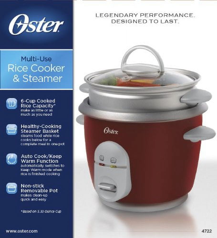 Oster 6-Cup Rice Cooker and Steamer, 4722 - image 6 of 6