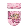 thumbnail image 5 of HELLHERO Bathroom Toilet Lid Cover Set for Stretch Elastic Fabric Fits All Toilet Shapes Machine Washable Stretchy Fabric Elastic Bottom Easy to Install Cozy, Owl Heart, 5 of 8