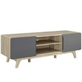 thumbnail image 6 of Modway Tread 59" Particleboard Wood TV Stand for TVs up to 65" in Natural/Gray, 6 of 6