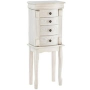 13.5 x 8.875 x 35 in. Louis Philippe Jewelry Armoire, Off White - Wood