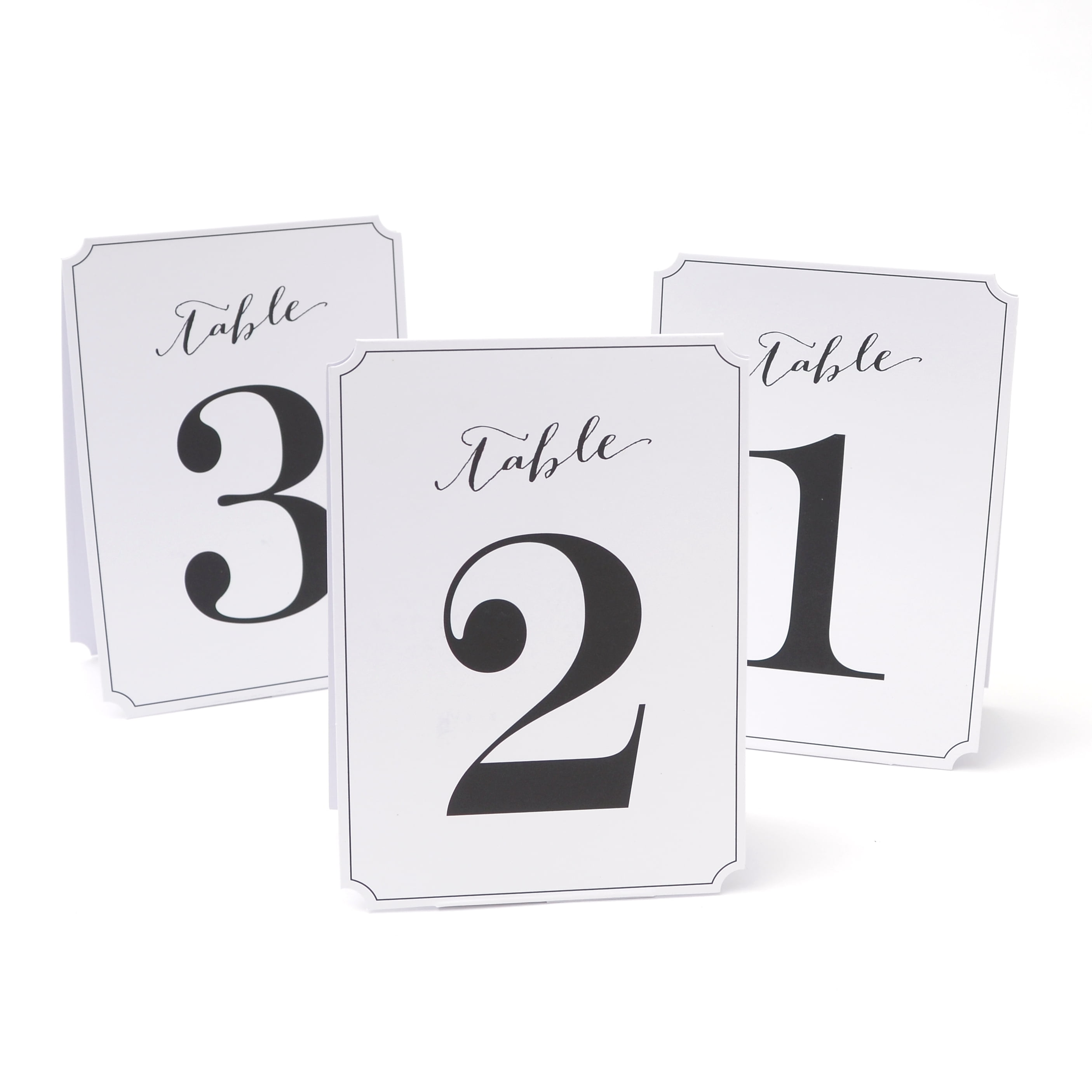 BRIDES Table Numbers 1-12 & 13-24  NEW White/Black Fold & Stand Wedding 1-24 