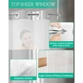 thumbnail image 4 of No Hook Shower Curtain with Snap in Liner, Farmhouse Gray White Stripe Hotel Shower Curtains for Bathroom, Washable Shower Curtain Liner Set with Mesh Top Window, 72”x78”, 4 of 6