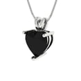 thumbnail image 2 of Clara Pucci 18K White Solid Hypoallergenic Gold 2Ct Natural Onyx Heart Cut Solitaire Designer Necklace Pendant For July, 2 of 6
