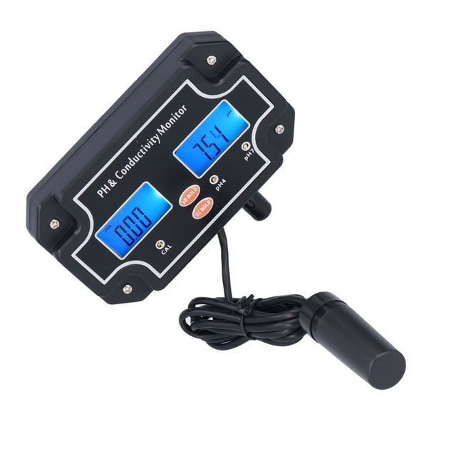Water Quality Tester, Backlight Display ATC DC 6V Hydroponic Monitor High Accuracy For Swimming Pool For Fish For Aquarium EU Plug 230V,US Plug 110V