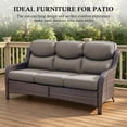 thumbnail image 4 of Opohoro 7 PCS Outdoor Patio Conversation Set, Weather Resistant Wicker Sofa Set with Patio Swivel Chairs and Ottomans for Deck, Backyard, Brown/Gray, 4 of 16