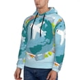 thumbnail image 3 of Pofeuu Dreaming Travel Print Mens Casual Hooded Collar Drawstring Hoodies Pullover Sweatshirts Casual Long Sleeve Shirts-4X-Large, 3 of 7
