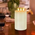 thumbnail image 1 of Boreal Craft Flameless Candles Light Wick Flickering Flameless Candles With Remote & Timer Dimmable Real Wax LED Candles Battery Operated Pillar Candles For Home De Cor Glass Candle Stick Holders Flat, 1 of 5