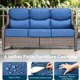 thumbnail image 6 of Unnifurnzi Outdoor Sofas All Weather Wicker Outdoor Couch with 6 Inch Thick Cushions Outdoor Furniture Couch for Porch Poolside Balcony-Brown/Blue, 6 of 7