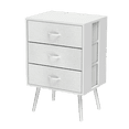thumbnail image 2 of Kadyn Bedroom Night Stand,Nightstands,Bedside Table,2 Pack Modern Nightstand with Charging Station, Bedside Tables with LED Light and 3 Drawers, White, 2 of 11