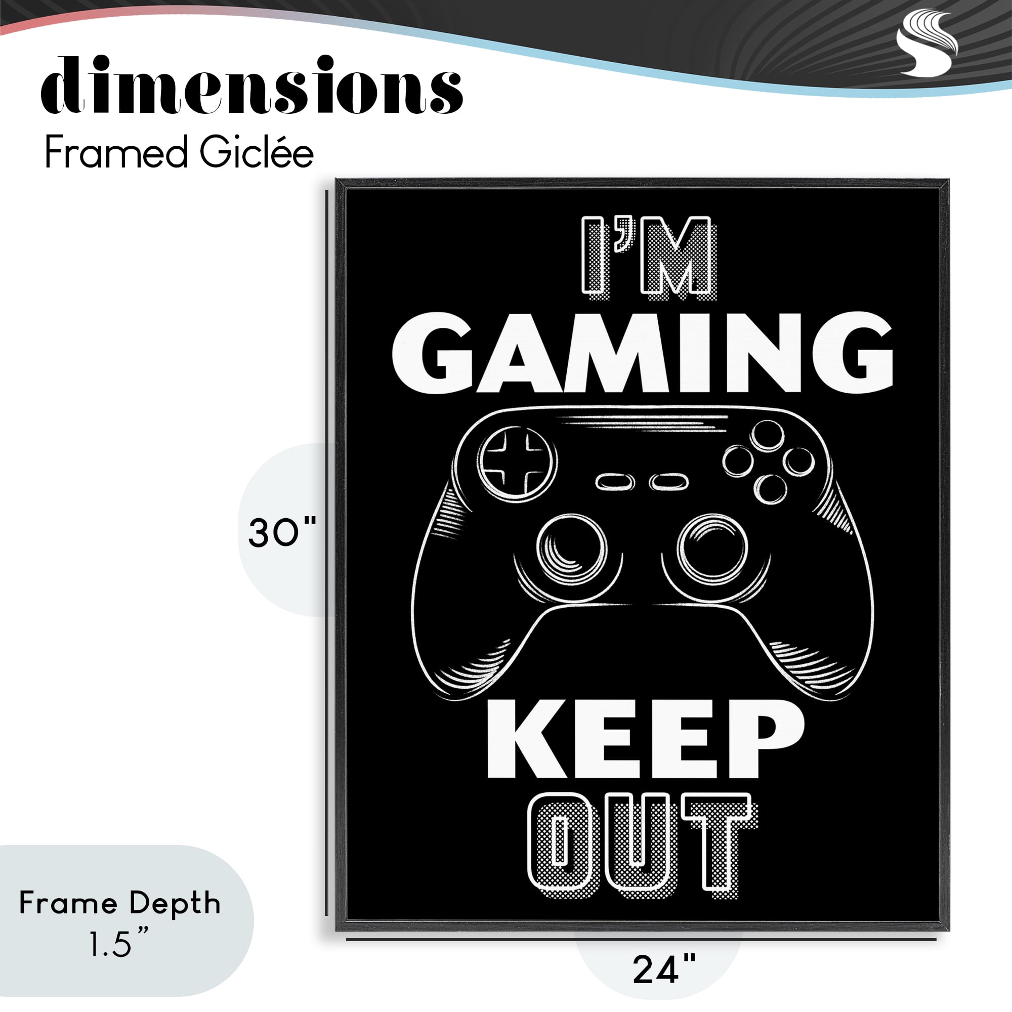 Stupell Industries I'm Gaming Keep Out Black Framed Giclee Art, design by Marcus Prime