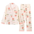 thumbnail image 2 of VISALY Womens Pajama Sets Cute Sleepwear Floral Printed Sets Long Sleeve Shirts Button Down Pajamas Long Pants Matching Pajama Set Loungewear Soft Sleepwear Pink 3Xl, 2 of 4
