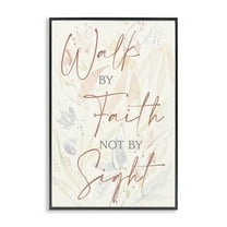 Stupell Industries Walk By Faith Phrase Religious Painting Black Framed Art Print Wall Art, 12 x 18