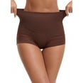 thumbnail image 2 of Unique Bargains Tummy Control Shapewear Stripe Mesh Underwear Panties S Coffee, 2 of 6