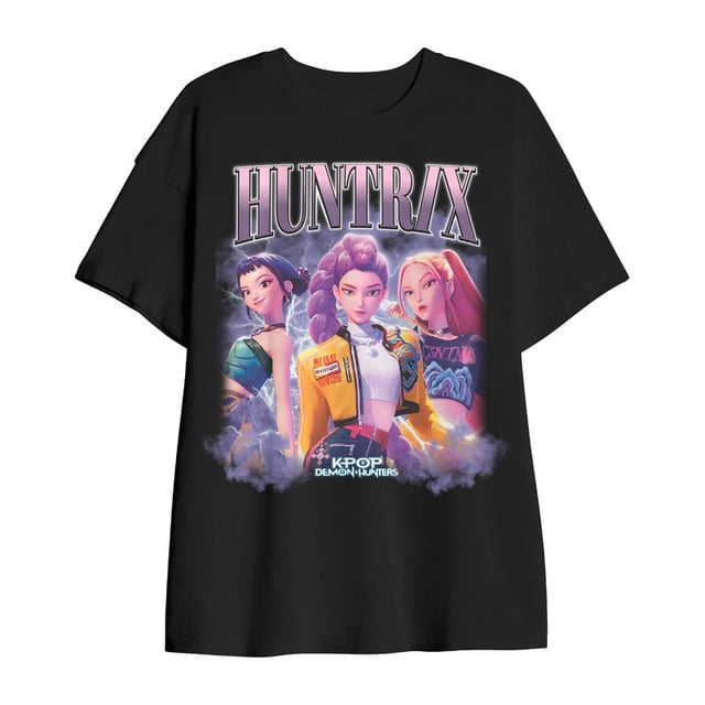 Playera Demon Hunters para Mujer, Cuello Redondo Manga Corta Negro Talla M