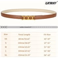 thumbnail image 6 of 2 Pack Women Thin Belts with Gold Buckle Ladies Skinny Faux Leather Belt for Jeans Dress, 6 of 8