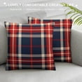 thumbnail image 3 of GOSMITH Navy Blue Red Christmas Plaid Throw Pillow Covers Scottish Tartan Plaid Decorative Pillow Cases, Rustic Farmhouse Square Soft Cushion Covers for Holiday Couch Sofa Bed Decor, 3 of 5